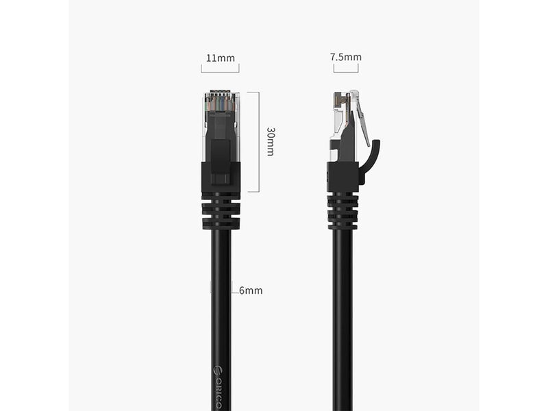 ORICO PUG-C6 CAT6 1000Mbps RJ45 Ethernet Network Cable LAN Round 40m - Black