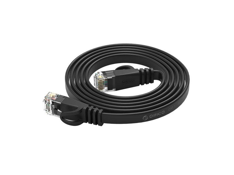 ORICO PUG-C6B CAT6 1000Mbps RJ45 Ethernet Network Cable Flat LAN 8m - Black