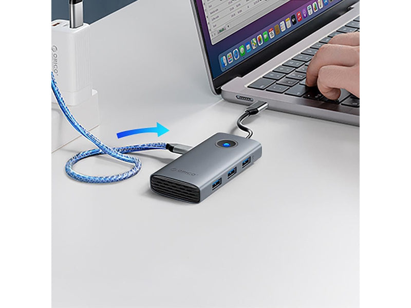ORICO PW11-5P USB-C Hub Docking Station 1x USB-A 3.0 + 2x USB-A 2.0 + 1x USB-C PD + 1x HDMI - Gray USB-Hubs - USB 3.0 - Grau