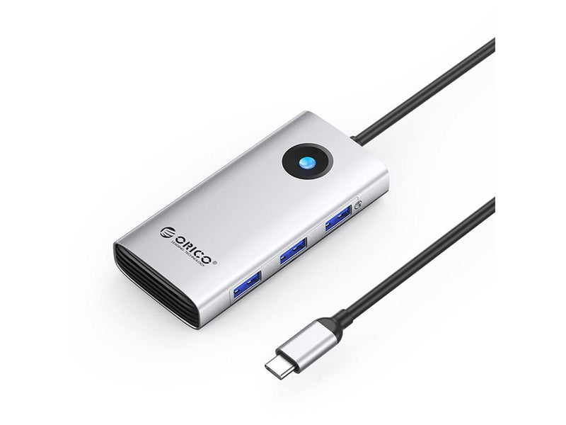 ORICO PW11 6in1 USB-C Docking Station 3x USB-A 3.0 1x USB-C 3.0 1x USB-C PD 100 W 1x HDMI 4K 30Hz - Silver USB-Hubs - USB 3.0 - 6 - silber