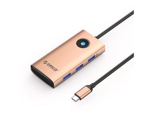 ORICO PW11 6in1 USB-C Docking Station 3x USB-A 3.0 1x USB-C 3.0 1x USB-C PD 100W 1x HDMI 4K 30Hz - Rose Gold USB-Hubs - USB 3.0 - 6