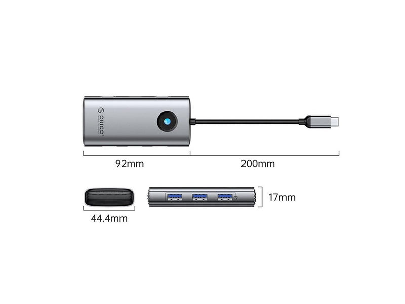 ORICO PW11 6in1 USB-C Docking Station 3x USB-A 3.0 1x USB-C PD 100W 1x HDMI 4K 30Hz 1x RJ45 2.5G Ethernet - Gray USB-Hubs - USB 3.0 - 6 - Grau