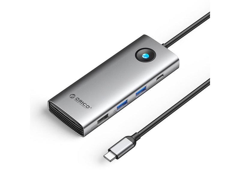 ORICO PW11 8in1 USB-C Docking Station 2x USB-A 3.0 1x USB-A 2.0 1x USB-C 3.0 1x USB-C PD 100W 1x HDMI 4K 60Hz 1x VGA 1080P 60Hz 1x RJ45 Gigabit Ethernet - Gray USB-Hubs - USB 3.0 - 8 Anschlüsse - Grau