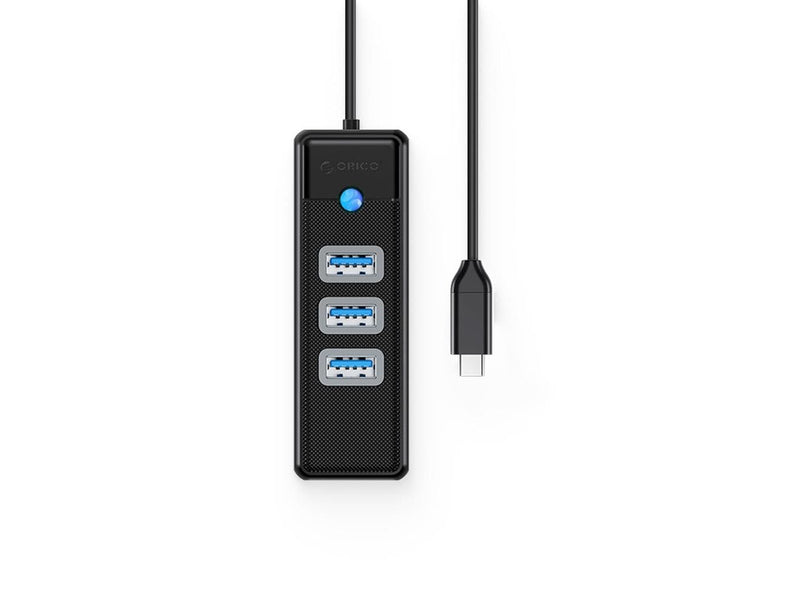 ORICO PW3UR25-C3 USB Hub 4-Port 3x USB-A 3.0 1x RJ45 2.5G Ethernet 0.5m - Black USB-Hubs - USB 3.0 - 4 - Schwarz