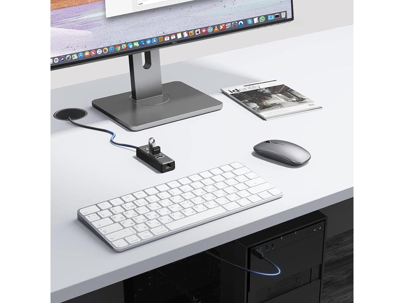ORICO PW3UR25-U3 USB Hub 4-Port 3x USB-A 3.0 1x RJ45 2.5G Ethernet 0.5m - Black USB-Hubs - USB 3.0 - 4 - Schwarz