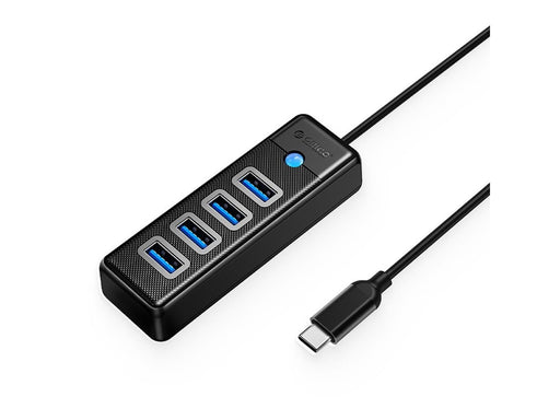 ORICO PW4U-C3 USB-C / 4x USB-A 3.0 Hub - Black USB-Hubs - USB 3.0 - 4 - Schwarz