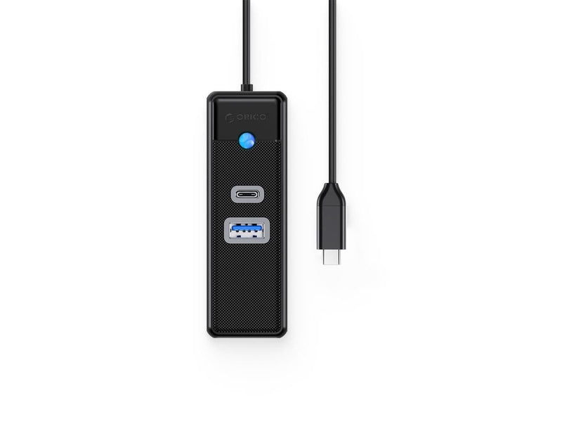 ORICO PWCUR-C3 3-port USB Hub 1x USB-A 3.0 1x USB-C 3.0 1x RJ45 Gigabit Ethernet 1 m - Black USB-Hubs - USB 3.0 - Schwarz
