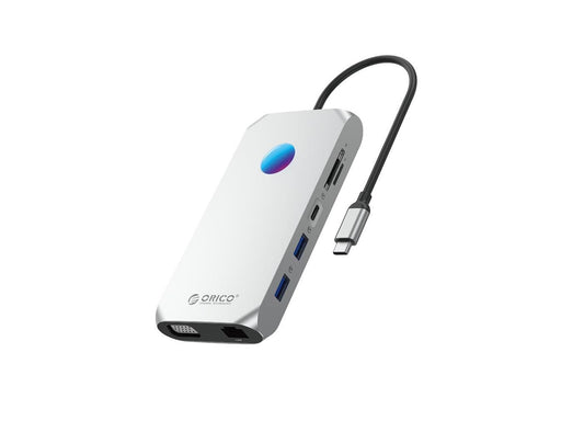 ORICO XCR 12in1 RGB USB-C Docking Station USB-Hubs - USB 3.1 - 12 - Grau