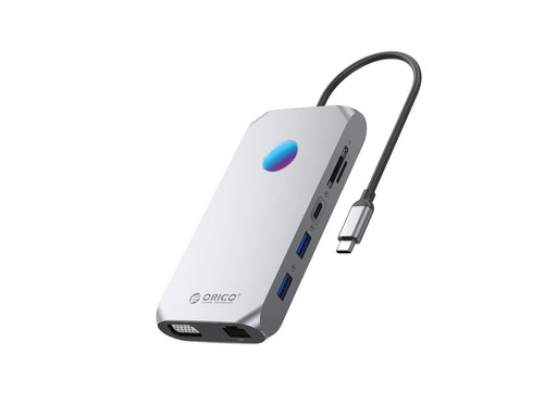 ORICO XCR 12in1 RGB USB-C Docking Station USB-Hubs - USB 3.1 - 12 - Grau
