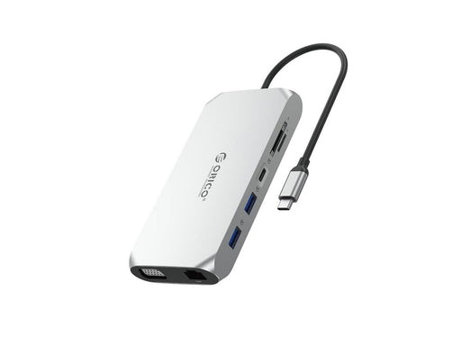 ORICO XCR 12in1 USB-C Docking Station USB-Hubs - USB 3.1 - 12 - silber