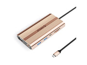 ORICO XDR 12-in-1 USB-C Docking Station USB-A USB-C HDMI 4K VGA RJ45 Gigabit PD 100W SD and microSD Card Reader - Rose Gold USB-Hubs - USB 3.1 - 12