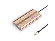 ORICO XDR 12in1 RGB USB-C Docking Station USB-A USB-C 2x HDMI 4K 60 Hz DisplayPort 4K 60 Hz RJ45 Gigabit PD 100W SD and microSD Card Reader - Rose Gold USB-Hubs - USB 3.1 - 12