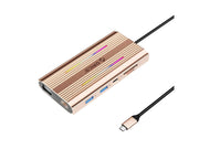 ORICO XDR 12in1 RGB USB-C Docking Station USB-A USB-C PD 100W 2x HDMI 4K 60Hz VGA RJ45 Gigabit SD and microSD Card Reader - Rose Gold USB-Hubs - USB 3.1 - 12
