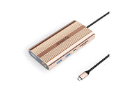 ORICO XDR 12in1 USB-C Docking Station USB-A USB-C 2x HDMI 4K 60Hz DisplayPort 4K 60Hz RJ45 Gigabit PD 100W SD and microSD Card Reader - Rose Gold USB-Hubs - USB 3.1 - 12