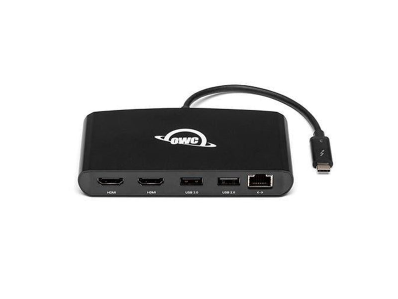 OWC 5 Port Thunderbolt 3 min-Dock 2 x HDMI features 2 x HDMI 4K60 USB 3 USB 2