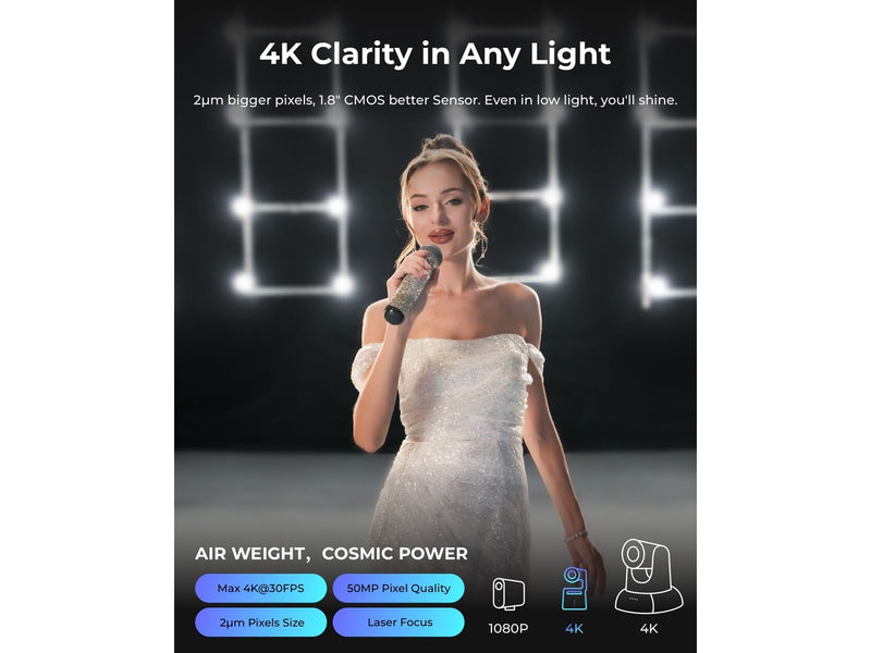 Obsbot Tail Air AI-Powered 4K PTZ Camera - Multicam Combo