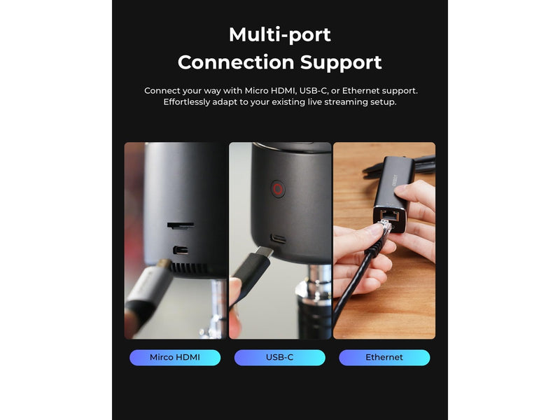 Obsbot Tail Air AI-Powered 4K PTZ Camera - Multicam Combo
