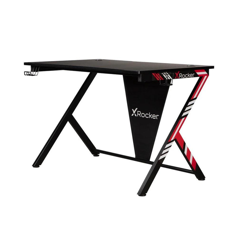 X Rocker Ocelot Carbon Gaming-Schreibtisch mit Mousepad & Kabelmanagement - blau/rot