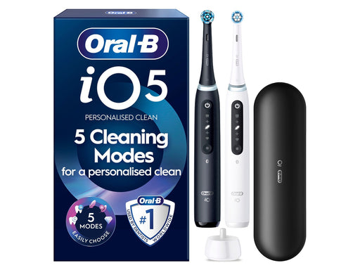 Oral-B Elektrische Zahnbürste iO5 Matt Black/QuiteWhite Duo