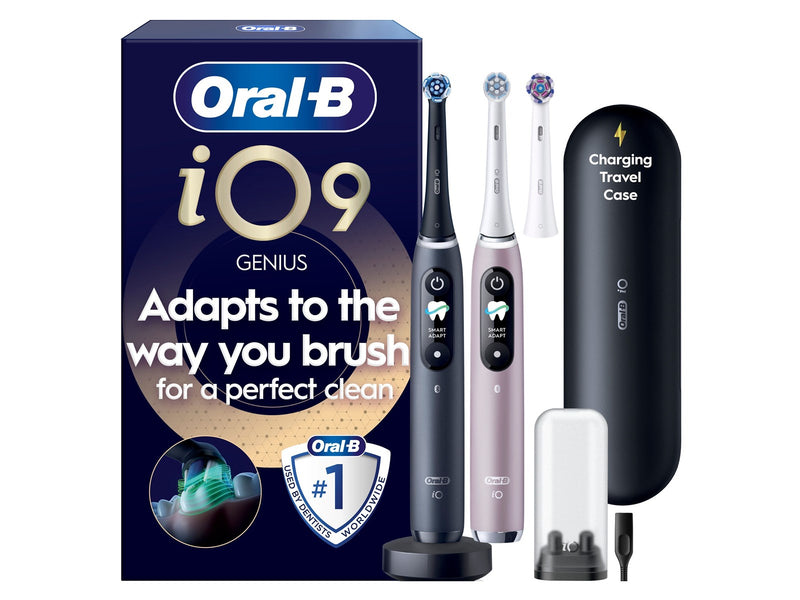Oral-B Elektrische Zahnbürste iO9 Duo Black Onyx/Rose Quartz + 1 Extra Refill