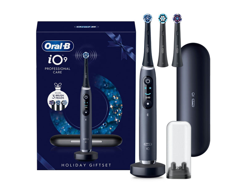 Oral-B Zahnbürste iO9 Black Gift Pack incl. Charging Travel Case + 2 extra brush heads