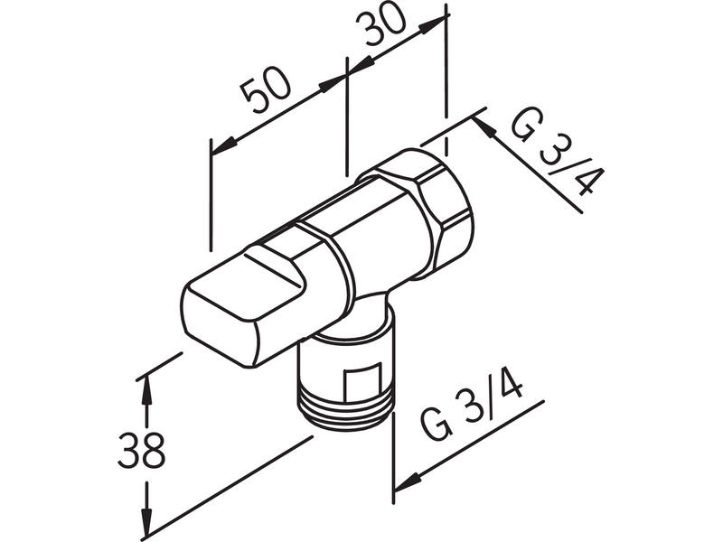 Oras Washing machine valve G3/4"