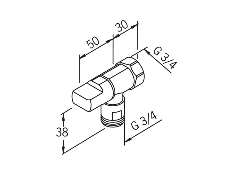 Oras Washing machine valve G3/4"