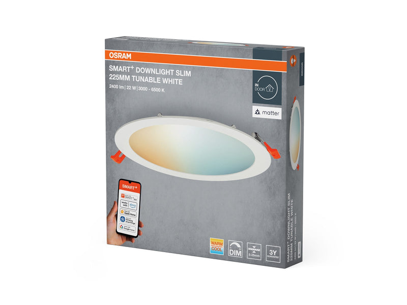 Osram SMART+ Downlight Slim 2000lm 22W/827-865 225mm white WiFi