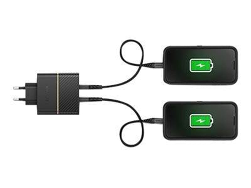 OtterBox EU Wall Charger 50W - 1X USB-C 30W + 1X USB-C 20W USB-PD - black