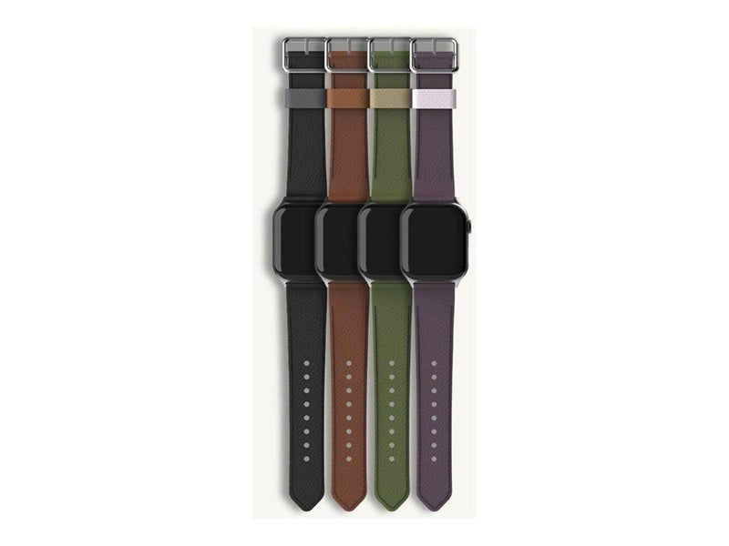 OtterBox Symmetry Cactus Leather Watch Band for Apple Watch 40/41/42mm Noir Ash - black