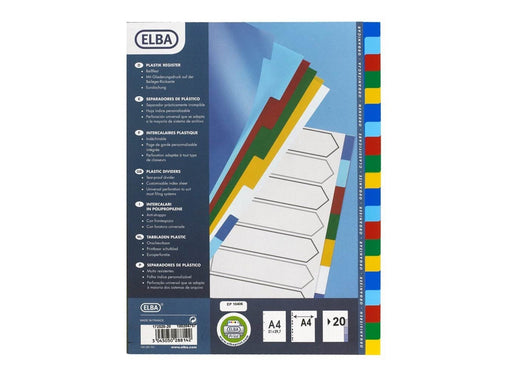 Oxford  Divider Coloured A4 Pp 20 Tabs