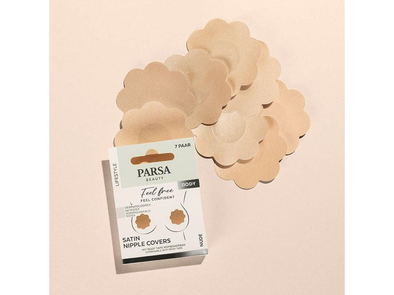 PARSA Satin Nipple Covers 7 pcs - Nude