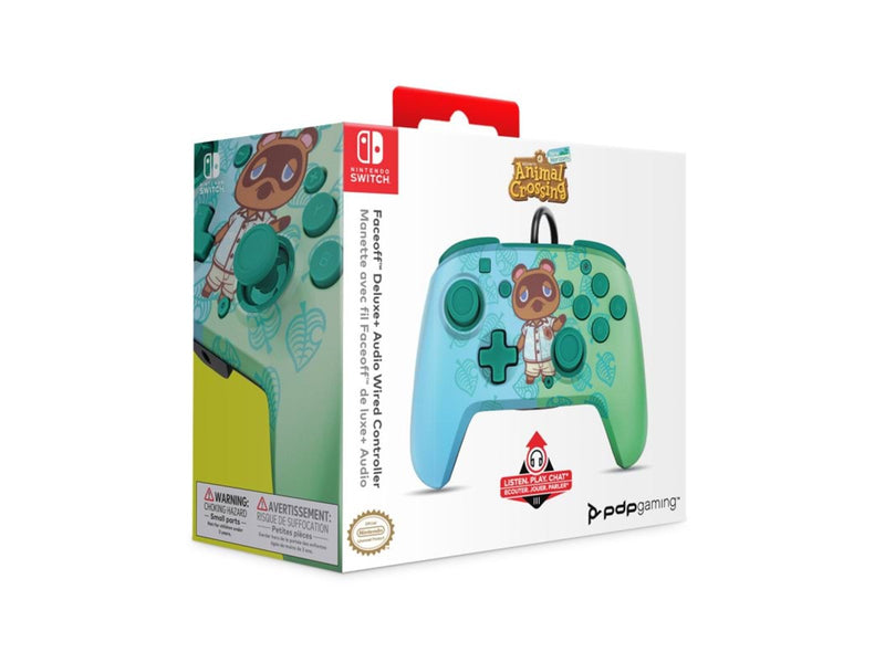 PDP Faceoff Deluxe+ Audio Wired Controller - Animal Crossing Tom Nook - Wired Controller - Nintendo Switch