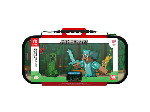 PDP Travel Case Plus GLOW - Minecraft Forest Battle - Miscellaneous Bag - Nintendo Switch