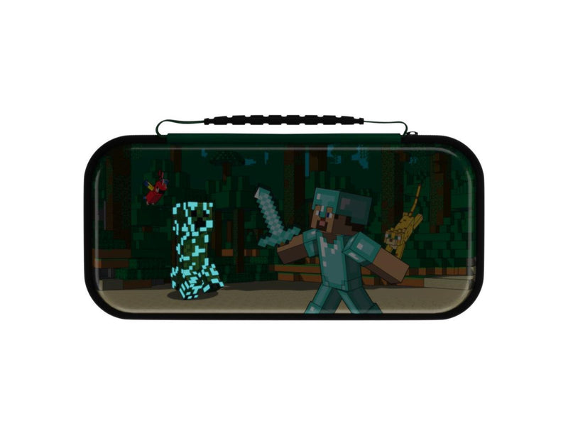 PDP Travel Case Plus GLOW - Minecraft Forest Battle - Miscellaneous Bag - Nintendo Switch