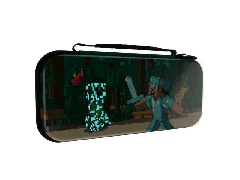 PDP Travel Case Plus GLOW - Minecraft Forest Battle - Miscellaneous Bag - Nintendo Switch