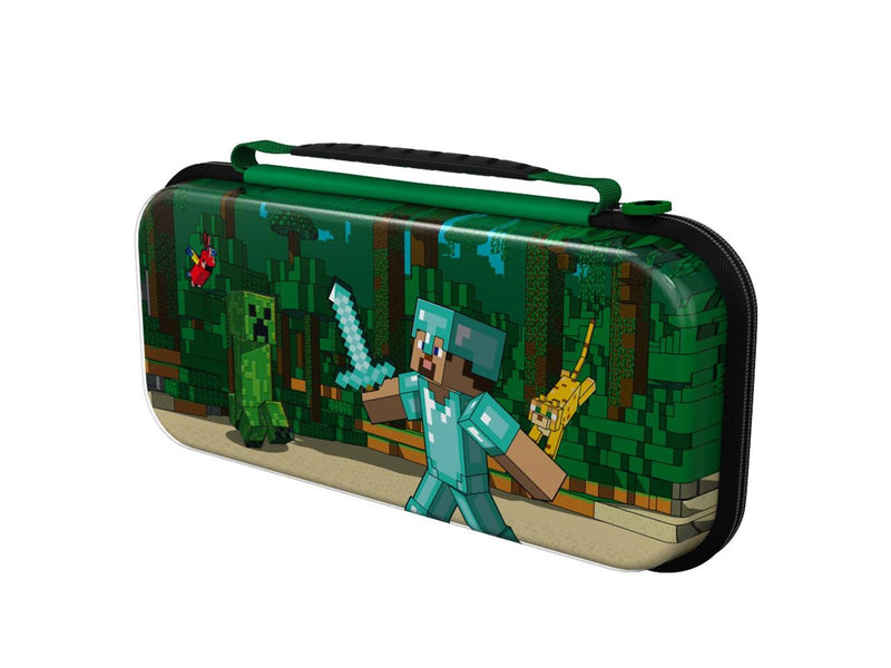 PDP Travel Case Plus GLOW - Minecraft Forest Battle - Miscellaneous Bag - Nintendo Switch