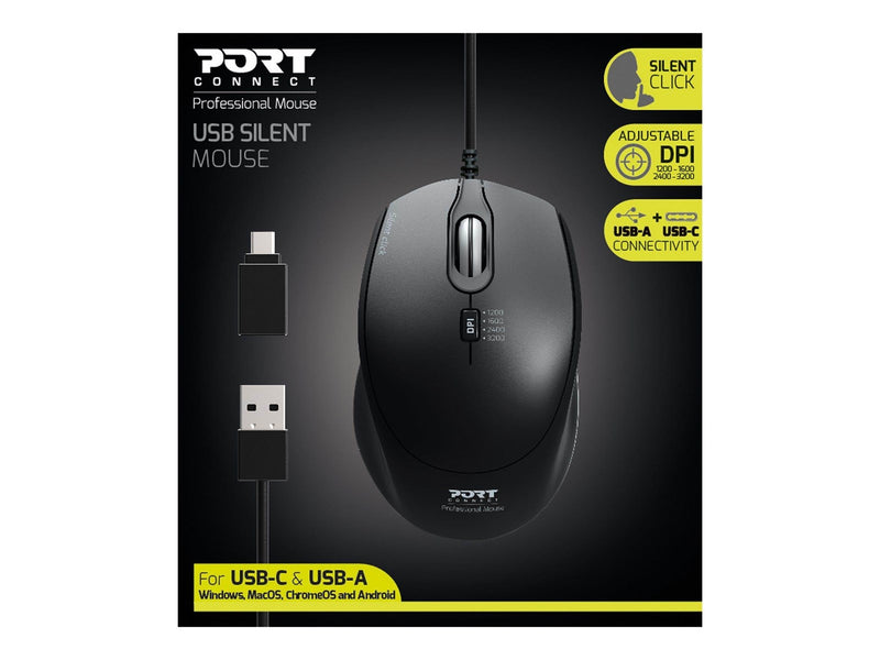 PORT Designs PORT Connect Professional SILENT - Maus (Schwarz)