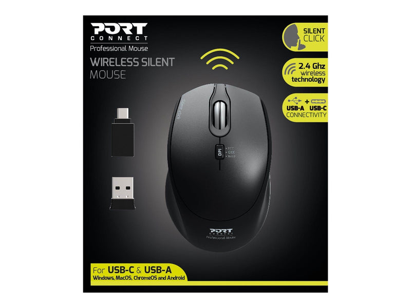 PORT Designs PORT Connect SILENT - Maus (Schwarz)