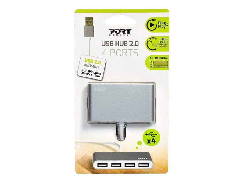 PORT Designs PORT Connect USB-Hubs - 4 - Grau