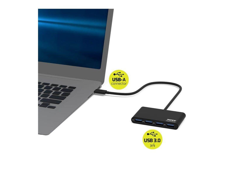 PORT Designs PORT Connect USB-Hubs - USB 3.2 - 4 - Grau