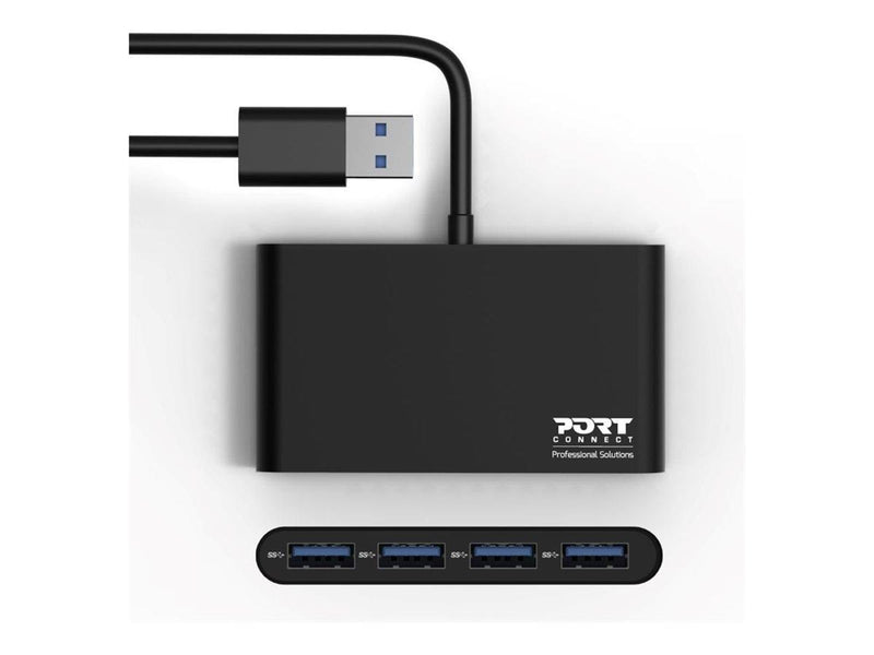 PORT Designs PORT Connect USB-Hubs - USB 3.2 - 4 - Grau