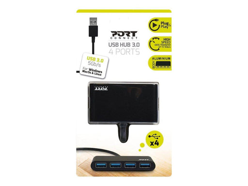 PORT Designs PORT Connect USB-Hubs - USB 3.2 - 4 - Grau
