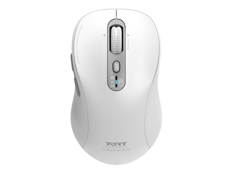 PORT Designs PORT Connect - mouse - expert rechargeable - 2.4 GHz Bluetooth - white - Maus (Weiß)