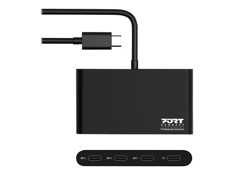 PORT Designs USB-C HUB 3 USB-C PORTS & 1 USB-C POWER DELIVERY USB-Hubs - USB 3.1 - 4 - Schwarz