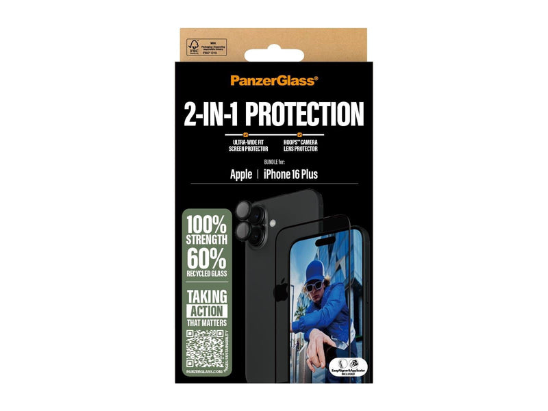 PanzerGlass 2-in-1 Bundle iPhone 16 Plus