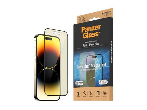 PanzerGlass Anti-blue light Screen Protector Apple iPhone 14 Pro | Ultra-Wide Fit w. EasyAligner
