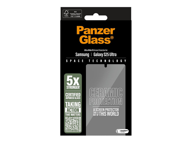 PanzerGlass Ceramic Screen Protector Samsung Galaxy S25 Ultra | Ultra-Wide Fit