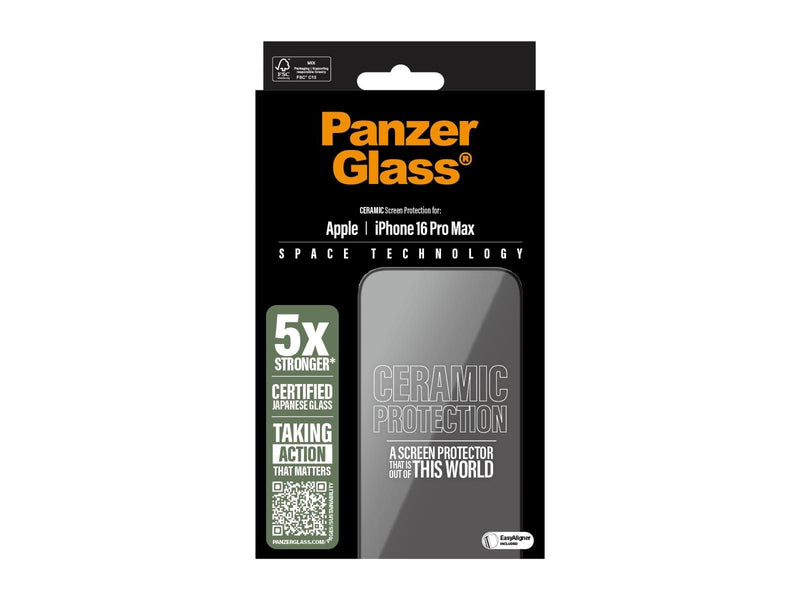 PanzerGlass Ceramic Screen Protector iPhone 16 Pro Max | Ultra-Wide Fit