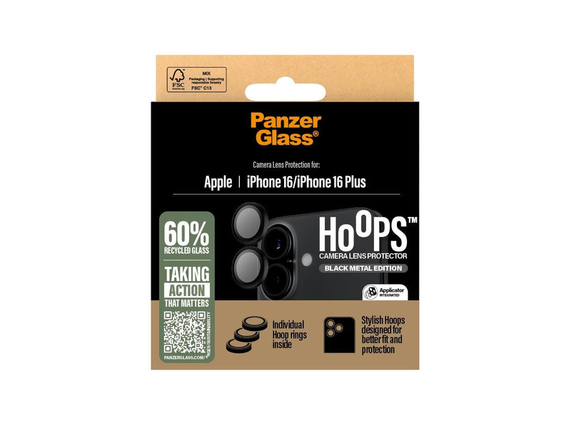 PanzerGlass Hoops™ Black Lens Protector iPhone 16 | 16 Plus
